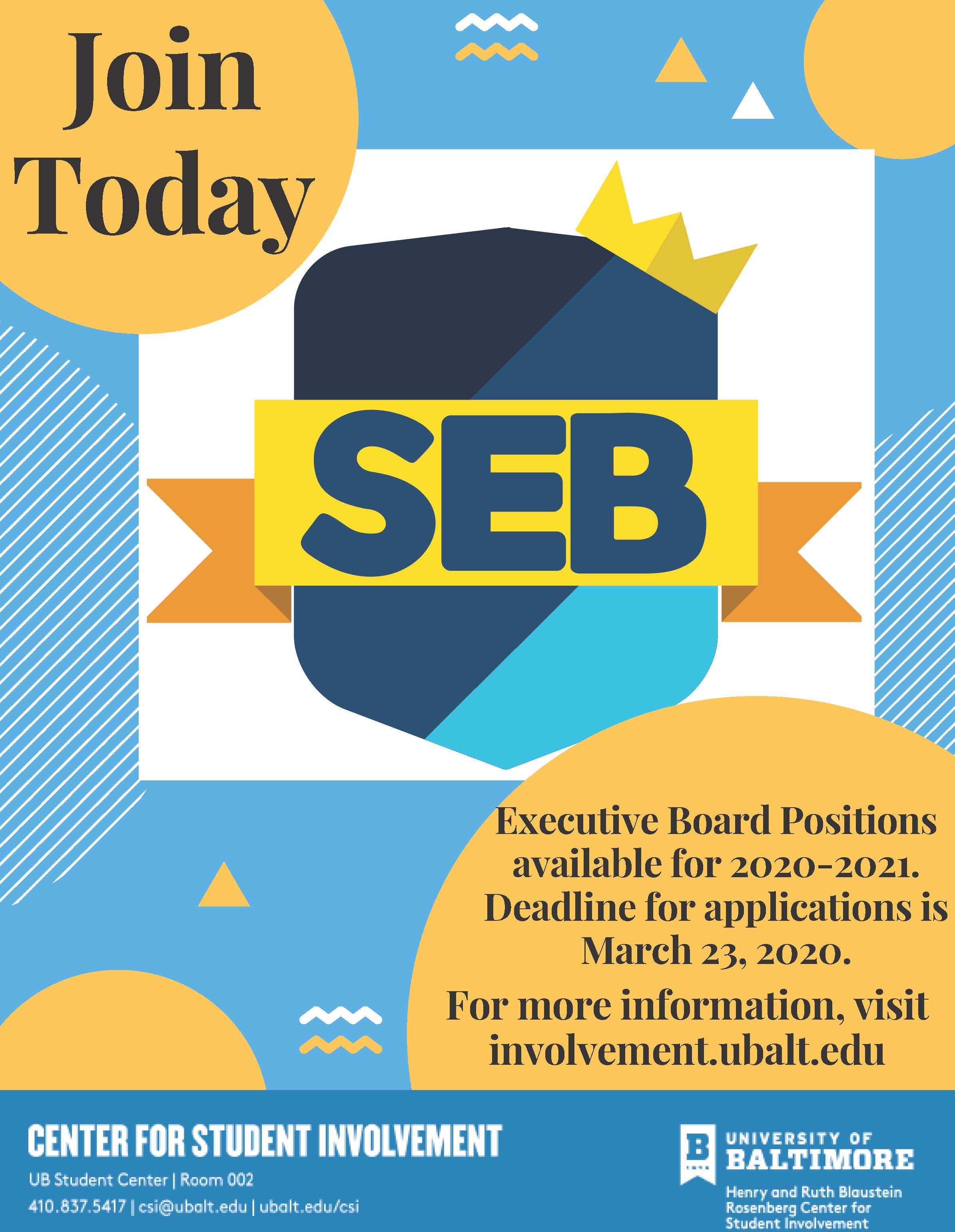 SEB Application Deadline!